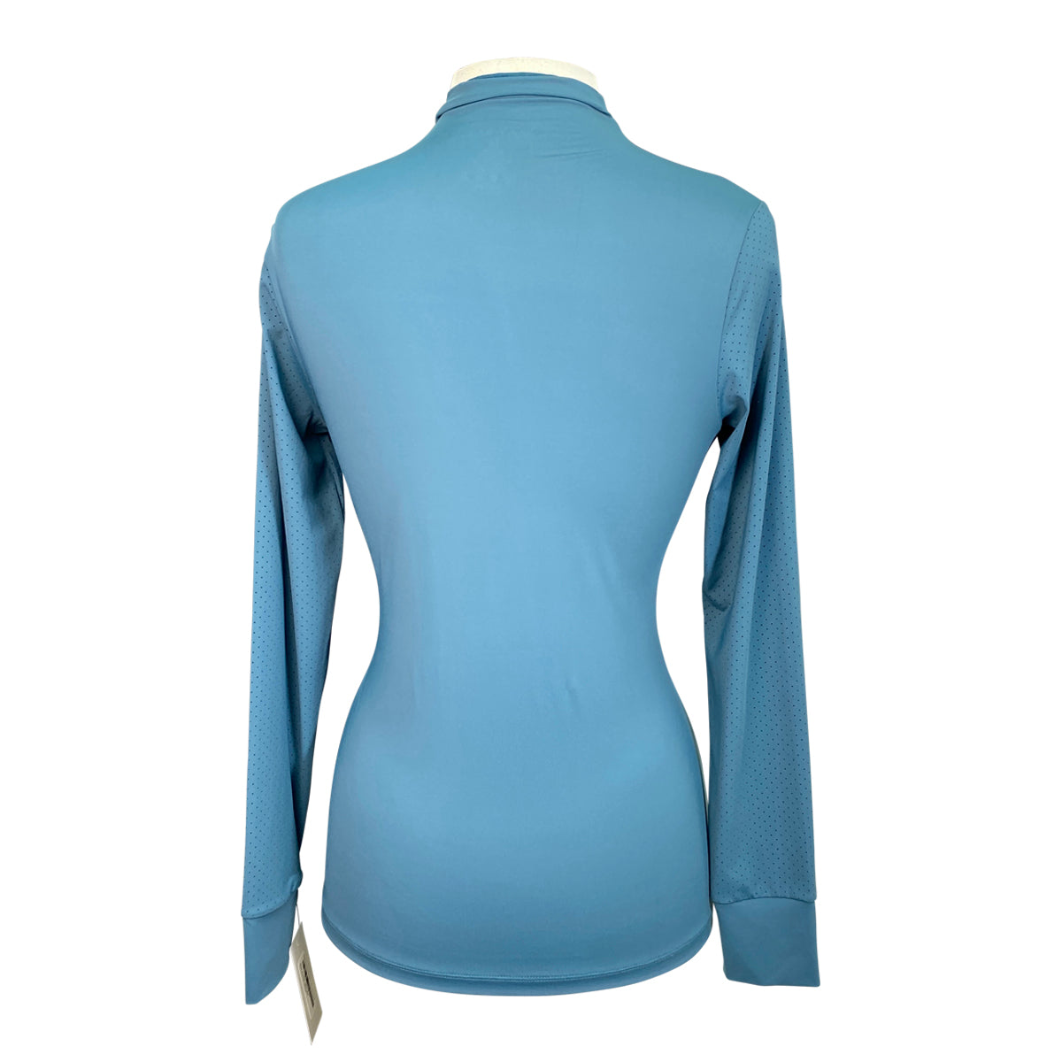 May Babes Equestrian 'Marina' Mock Neck Long Sleeve Riding Top in Pacific