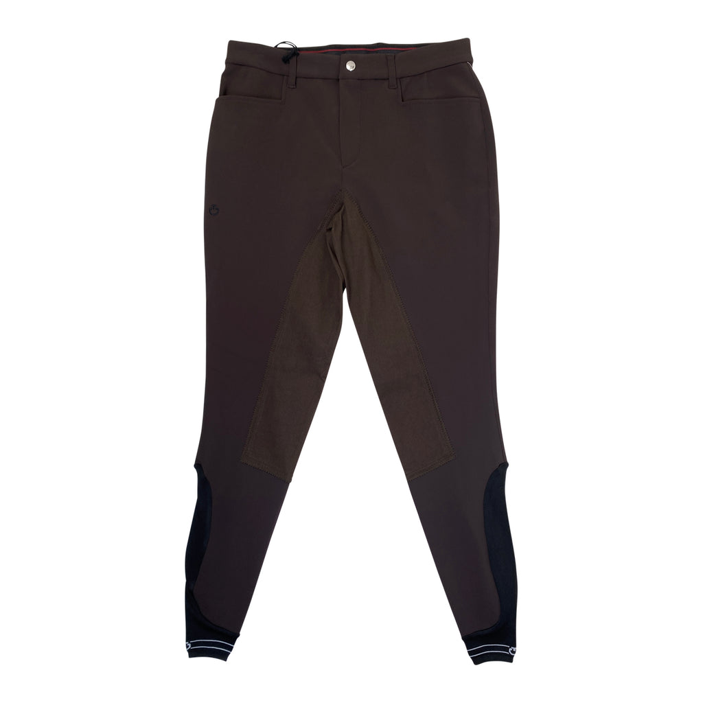 Cavalleria Toscana Mens High Waist Suede Full Seat Breeches in Chocolate