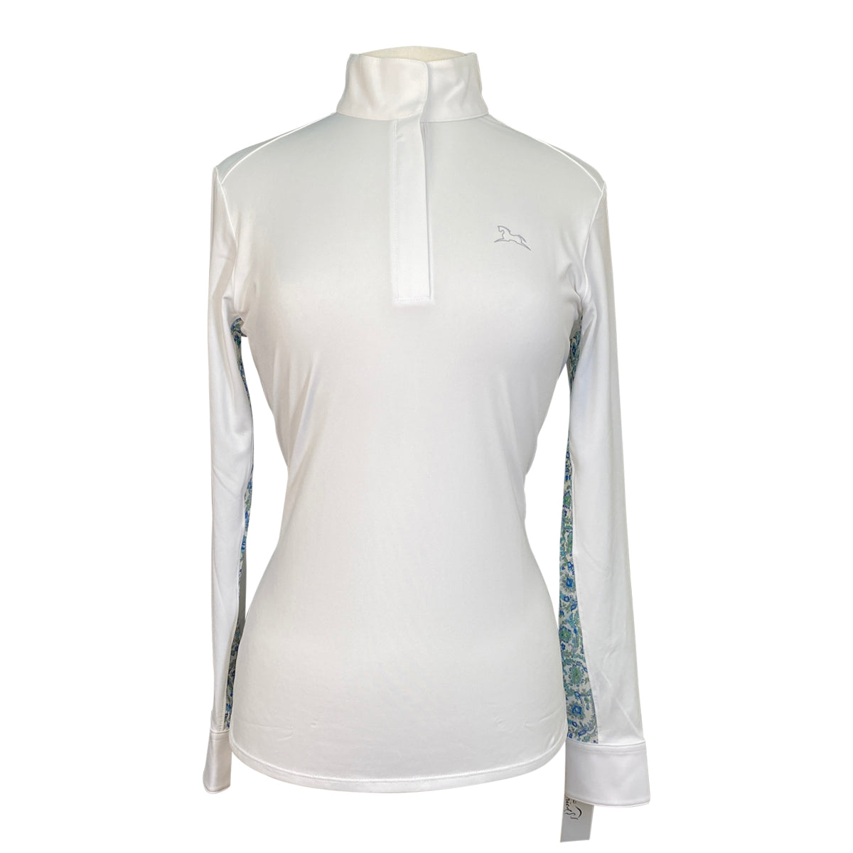 RJ Classics Women's 'Carly' 37.5 Show Shirt in White/ Blue Paisley