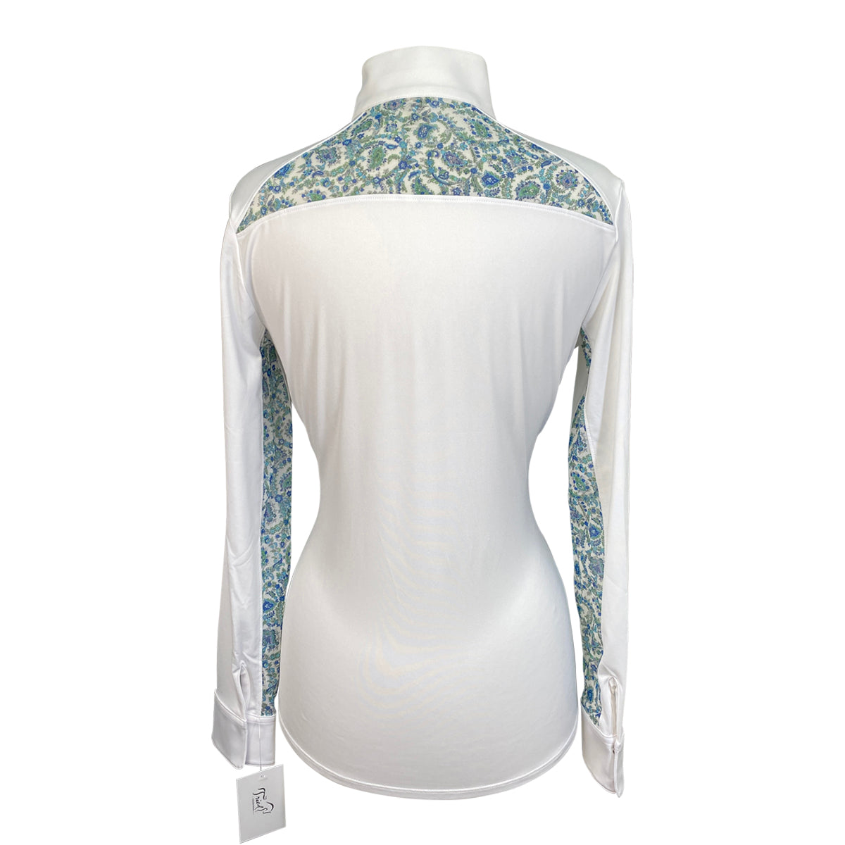 RJ Classics Women's 'Carly' 37.5 Show Shirt in White/ Blue Paisley