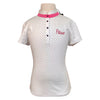 Pikeur 'Leni Turnier' Polo in White/Navy Polka Dots 