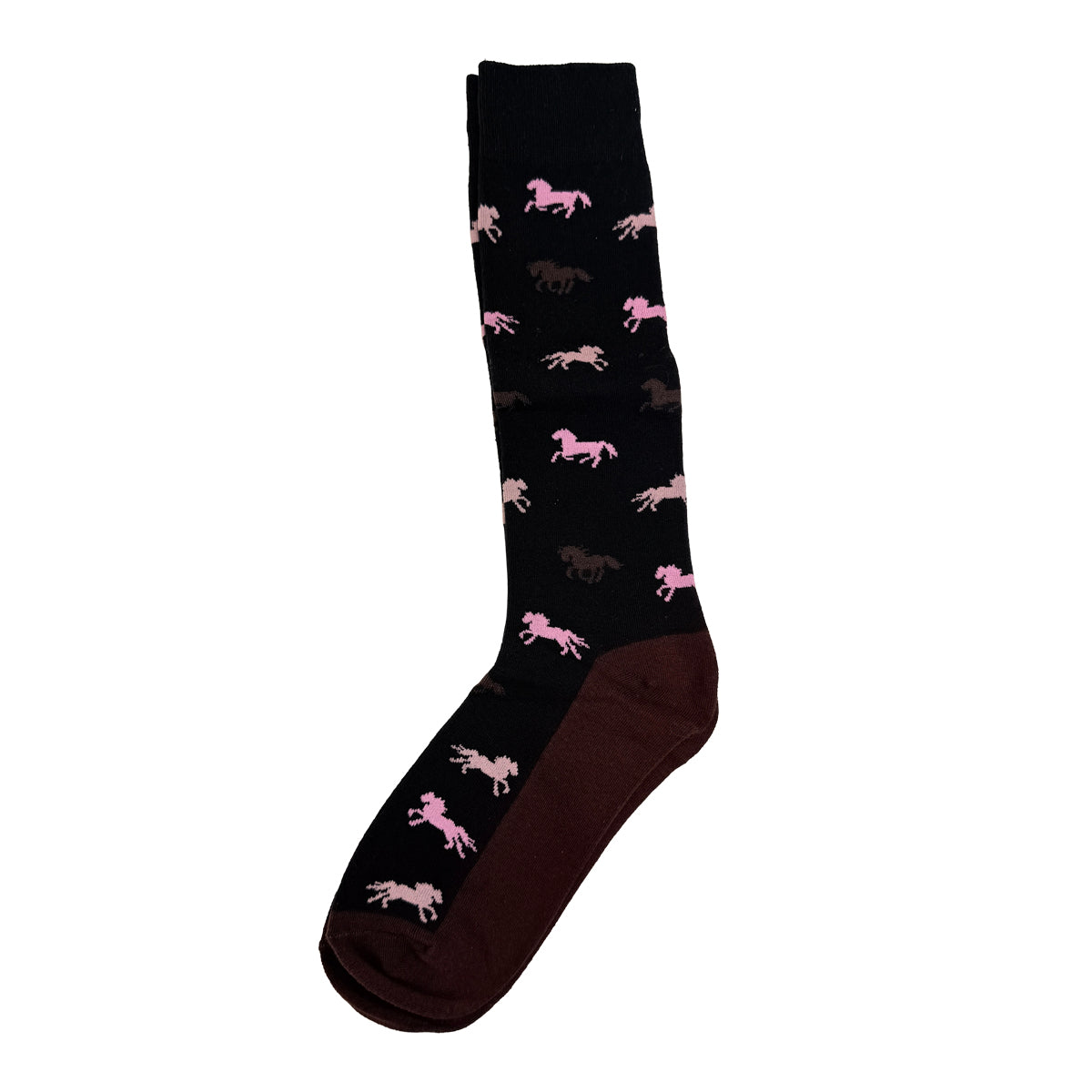 Equestrian Socks in Black/Horse Pattern