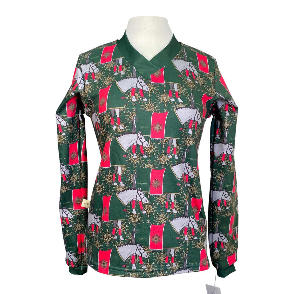Espoir V-Neck Sweater in Blanketed Horses