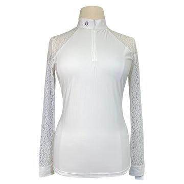 EGO 7 'Florentine' Long Sleeve Show Shirt in White/Lace