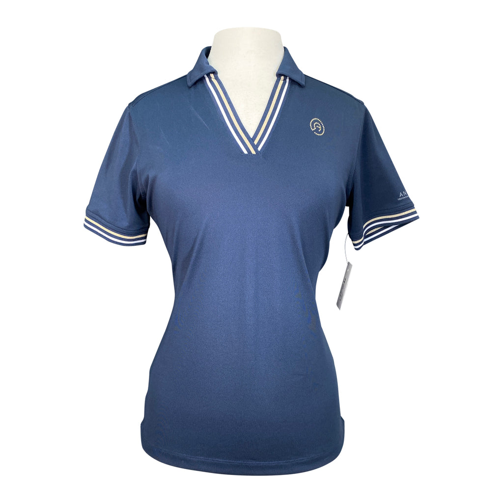 Anky V-Neck Polo Shirt in Navy