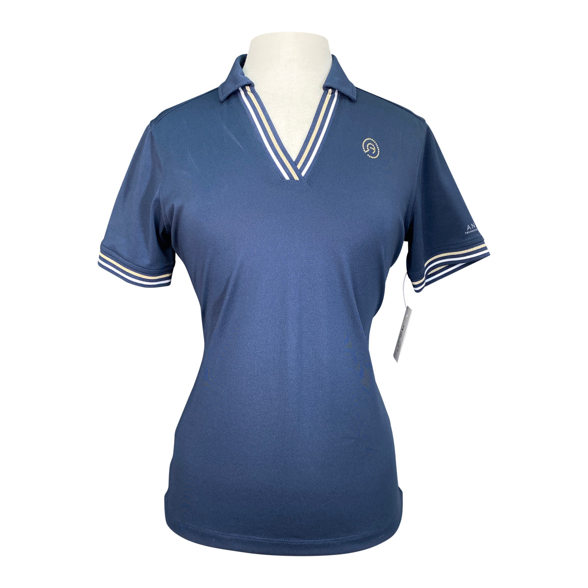Anky V-Neck Polo Shirt in Navy