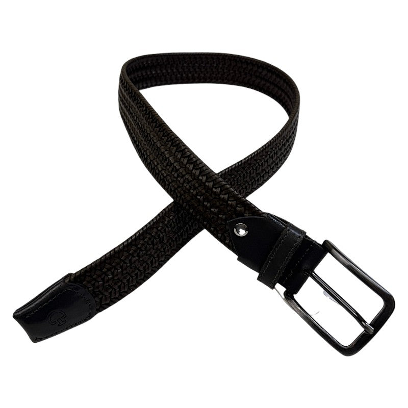 Cavalleria Toscana Woven Knit Cross Belt in Army 