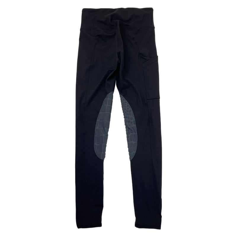 Back of CALLIDAE 'The Legging' Tights in Black/Croc Knee Patch