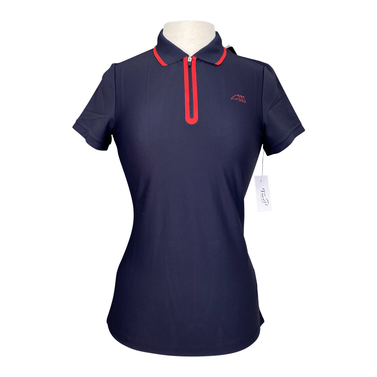 Equline 'Tempo Libero' Short Sleeve Training Polo in Navy/Red