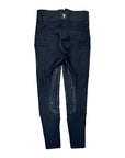Sync Equestrian 'Daisy' Knee Patch Tights in Navy
