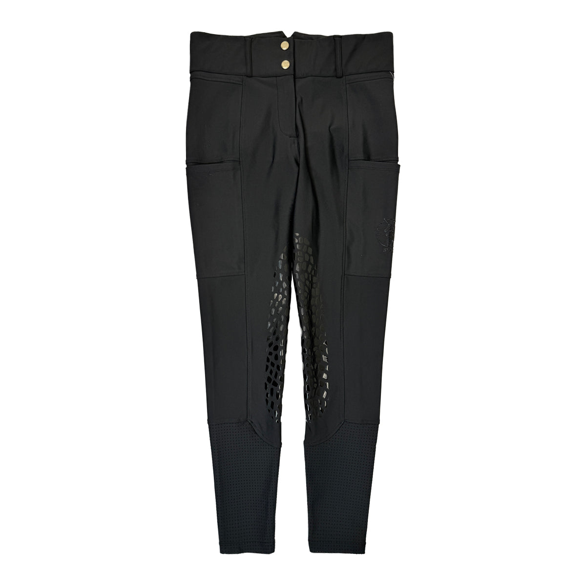 Sync Equestrian 'Venom' Knee Pacth Tights in Black