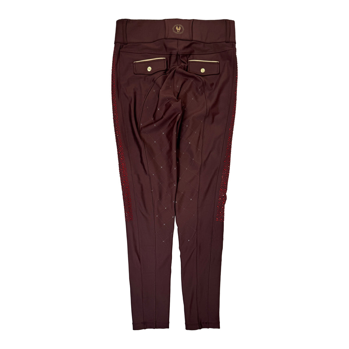 Sync Equestrian Dragon Rhinestone Breeches in Wine