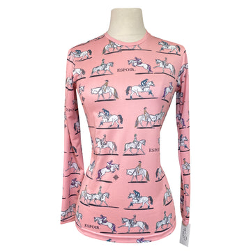 Espoir Crewneck Long Sleeve Shirt in Pink/Equestrians