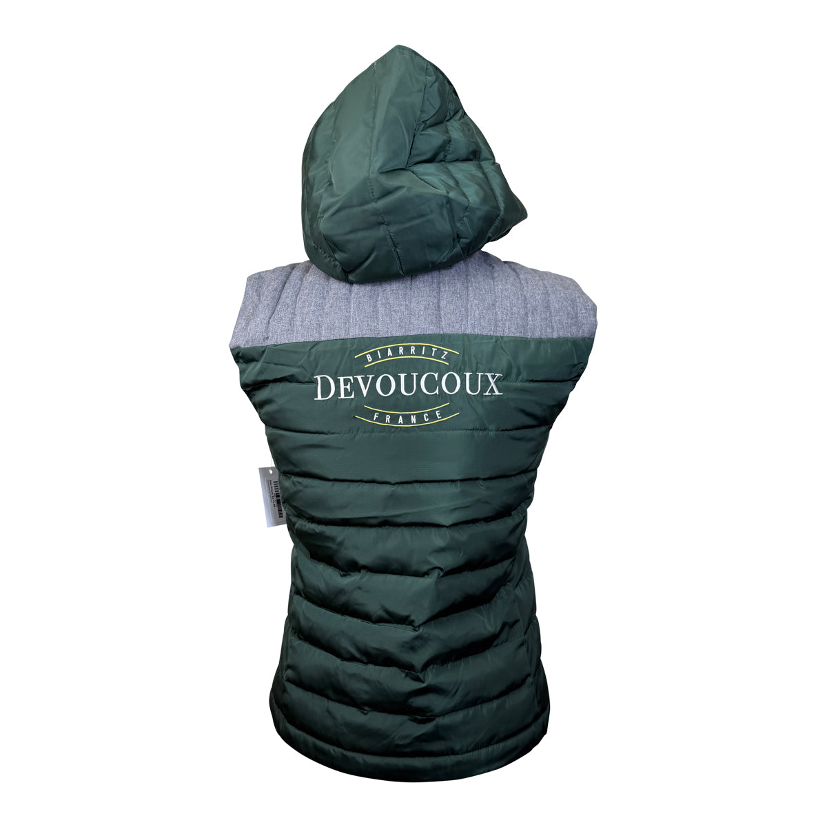 Devoucoux Padded Puffer Vest in Green/Grey