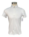 Cavalleria Toscana Tech Piquet W/Jersey Insert S/S Competition Zip Polo in White