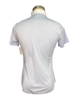 Cavalleria Toscana Training Polo in White/Blue Polka Dots