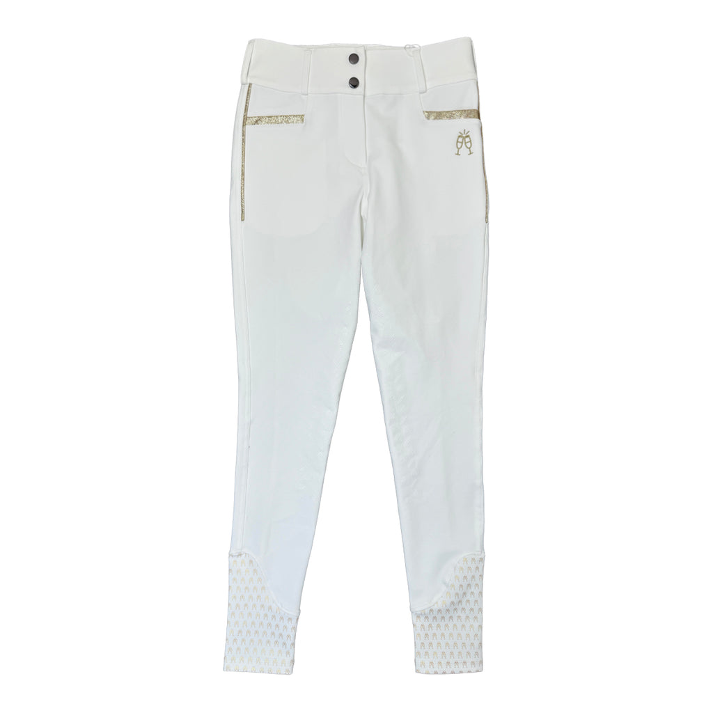 The Brave Pants 'Endura Gold Celebration' Breeches in White/Gold 