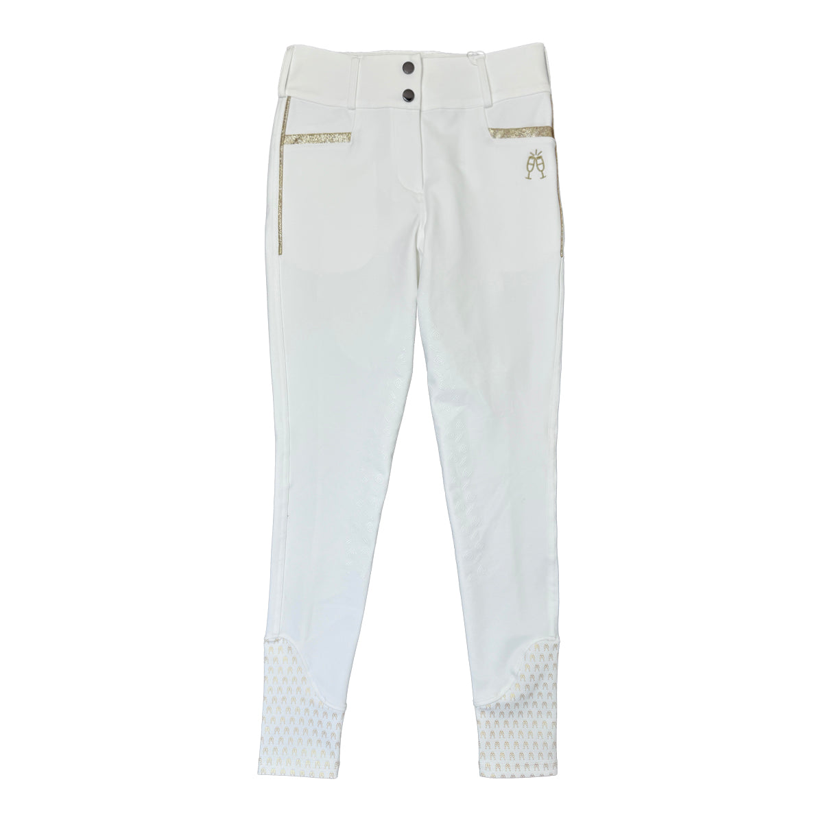 The Brave Pants &#39;Endura Gold Celebration&#39; Breeches in White/Gold 