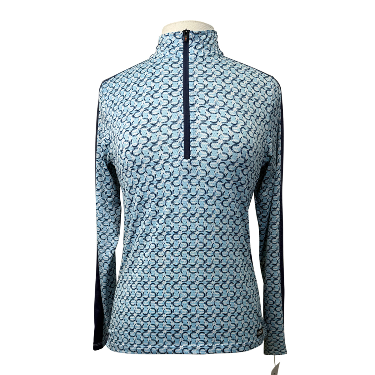 Kerrits 'Ice Fil Lite' Long Sleeve Sun Shirt in Blue Horseshoes