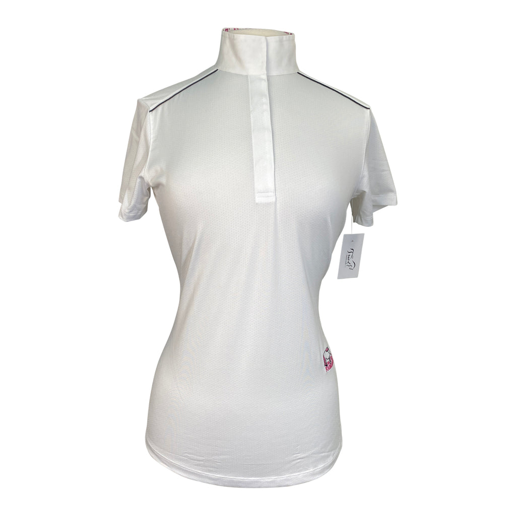 Essex Classics Talent Yarn 'Peeps Foundation' Show Shirt in White/Black Piping