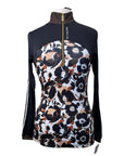 Novella Equestrian 'The Madison' LS Shirt in Chocolate/Black Floral