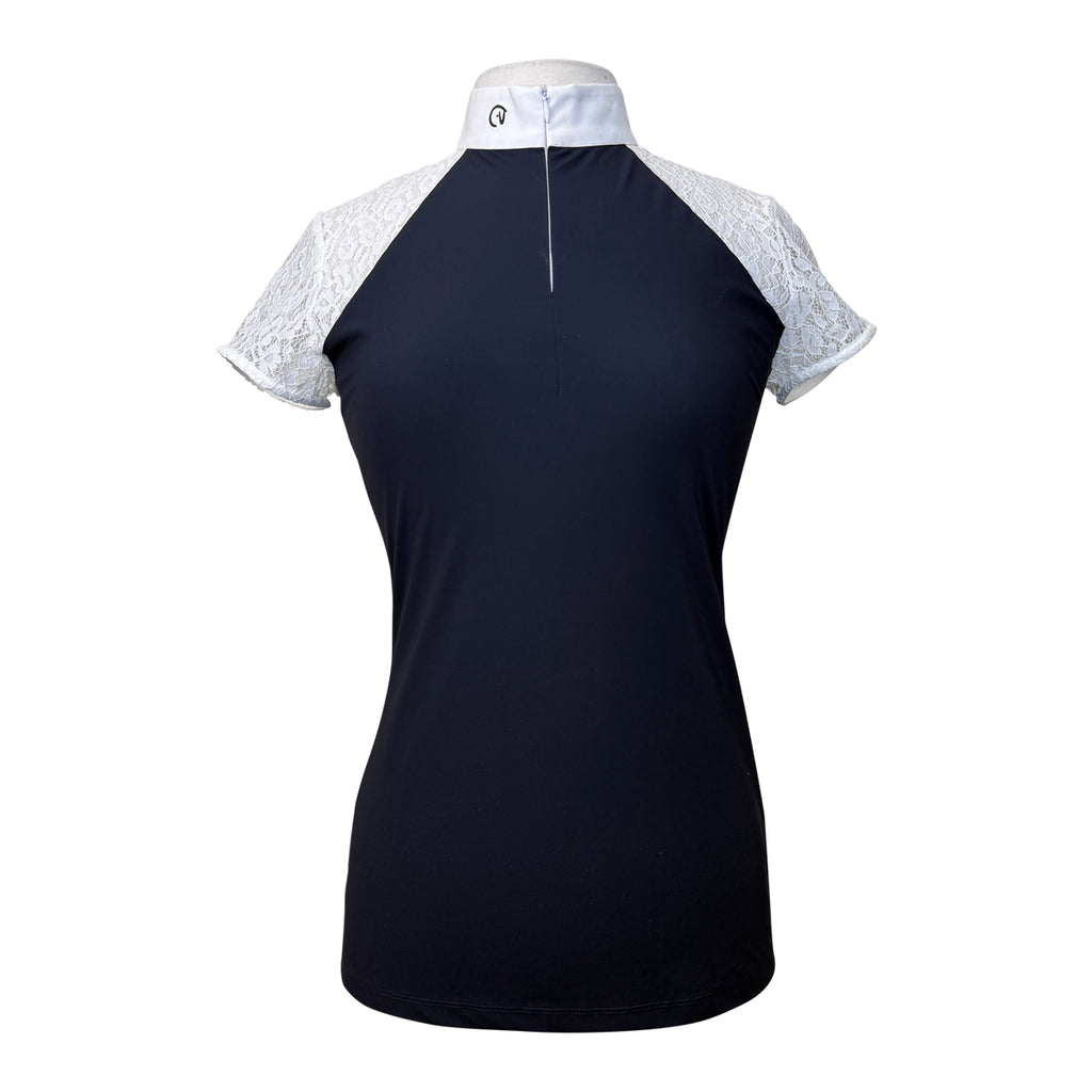 EGO7 'Florentine' Lace Short Sleeve Competition Shirt in Navy