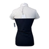 EGO7 'Florentine' Lace Short Sleeve Competition Shirt in Navy