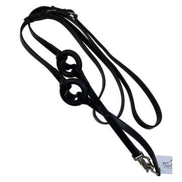 Cadence Side Reins with Rubber Ring in Black