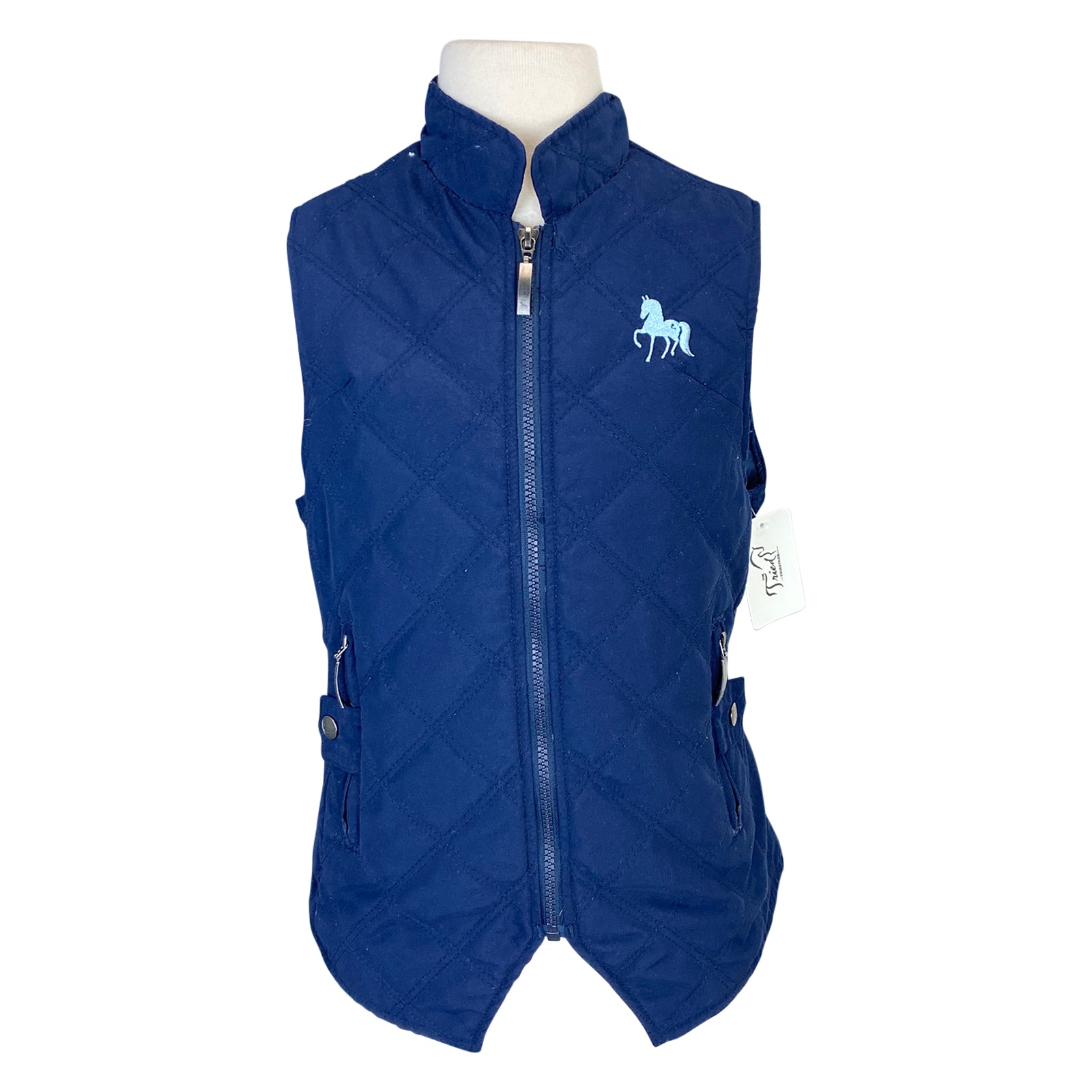 Front of Horze 'Happy-Go-Lucky' Quilted Vest in Navy