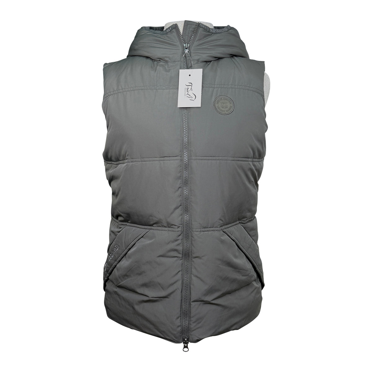 Kingsland &#39;Rowen&#39; Padded Vest in Green Gunmetal