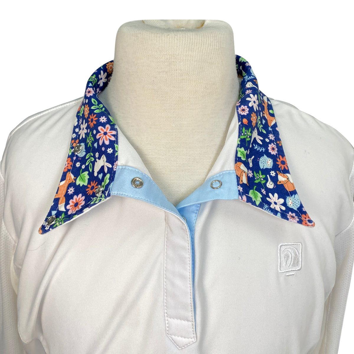 Romfh 'Sarah' Show Shirt in White/Blue Spring Collar