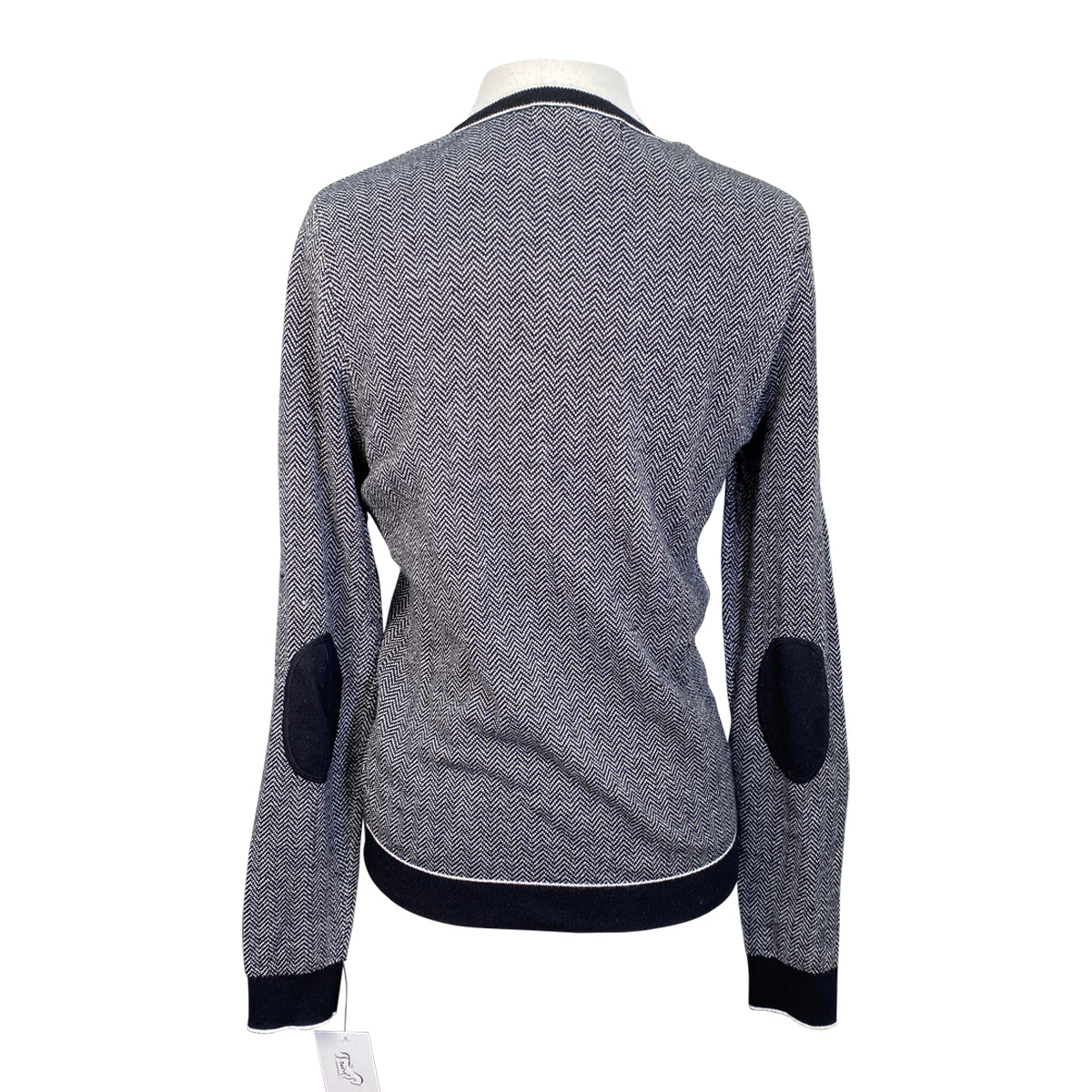 Asmar Equestrian Sweater in Black/White Chevron