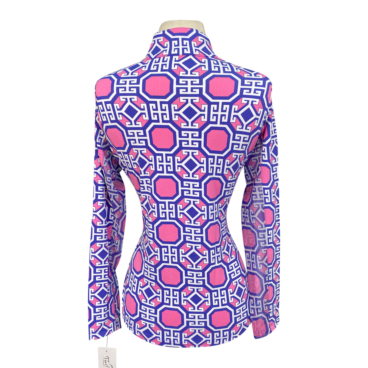 IBKUL Long Sleeve Sun Shirt in Pink/White/Blue