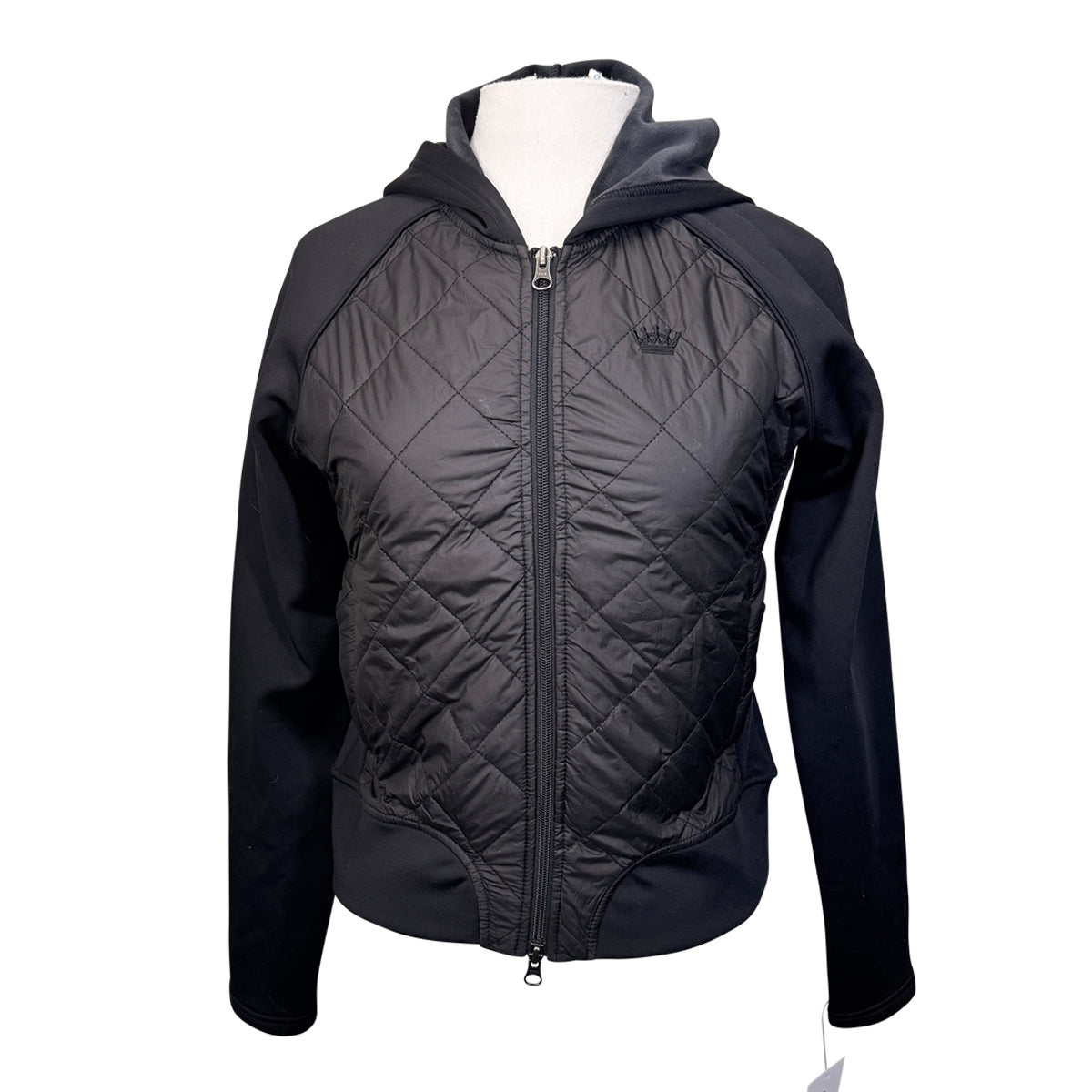 Kastel Quilted Front Hooded Bomber Jacket in Black