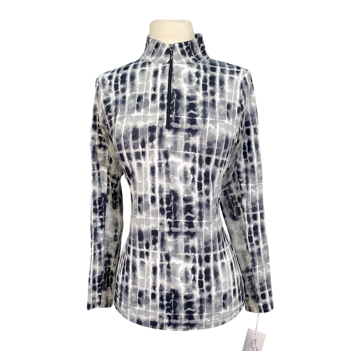 IBKUL Long Sleeve Shirt in Black/ White