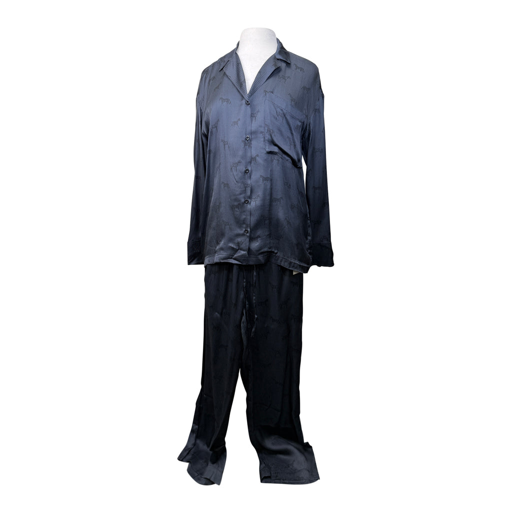 Yagya Printed Pajama Set in Black