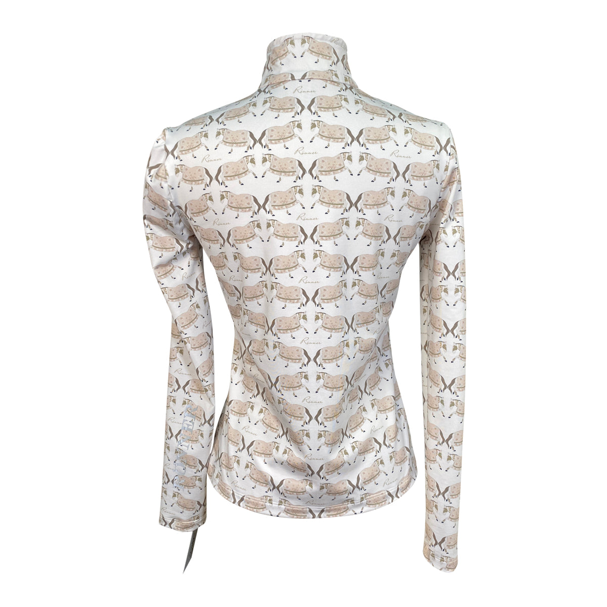 Ronner Medium-weight Long Sleeve Shirt in Creme Horse Print