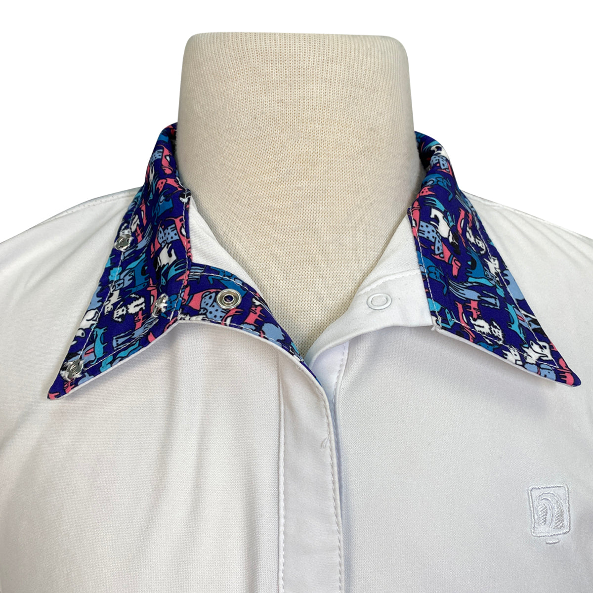 Romfh Competitor Short Sleeve Show Shirt in White/Dogs