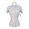 Cavalleria Toscana Stripe Perforated Show Shirt in Grey/White