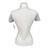 Cavalleria Toscana Stripe Perforated Show Shirt in Grey/White