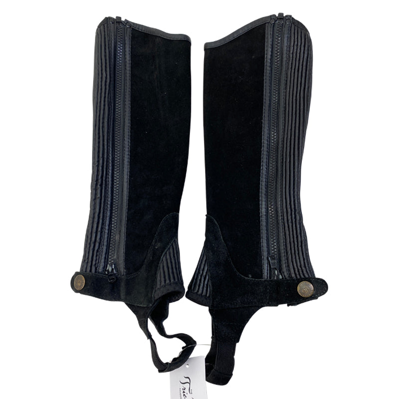 Ovation Ribbed Suede Half Chaps in Black - Children's 12-14