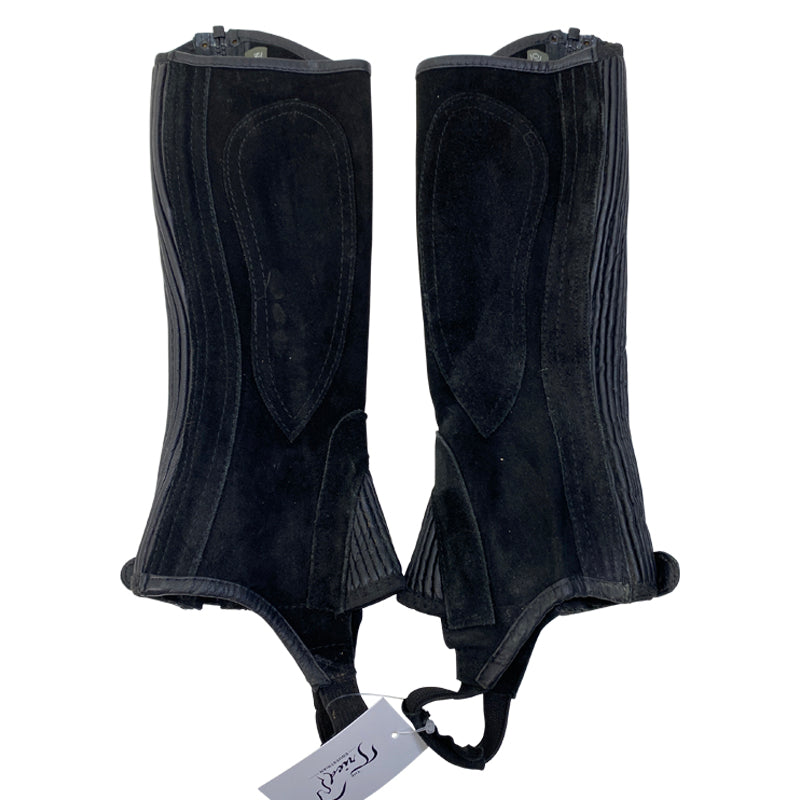Ovation Ribbed Suede Half Chaps in Black - Children's 12-14