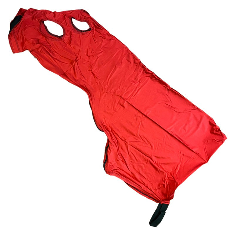 Sleazy Sleepwear Chest Panel Hood in Red - Medium