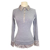 Goode Rider 'Posh Polo' Sweater in Grey/Pink Trim