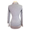 Back of Goode Rider 'Posh Polo' Sweater in Grey/Pink Trim