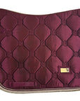 Equestrian Stockholm Dressage Pad & Polo Wrap Set in Merlot Gold 