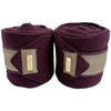 Equestrian Stockholm Dressage Pad & Polo Wrap Set in Merlot Gold 