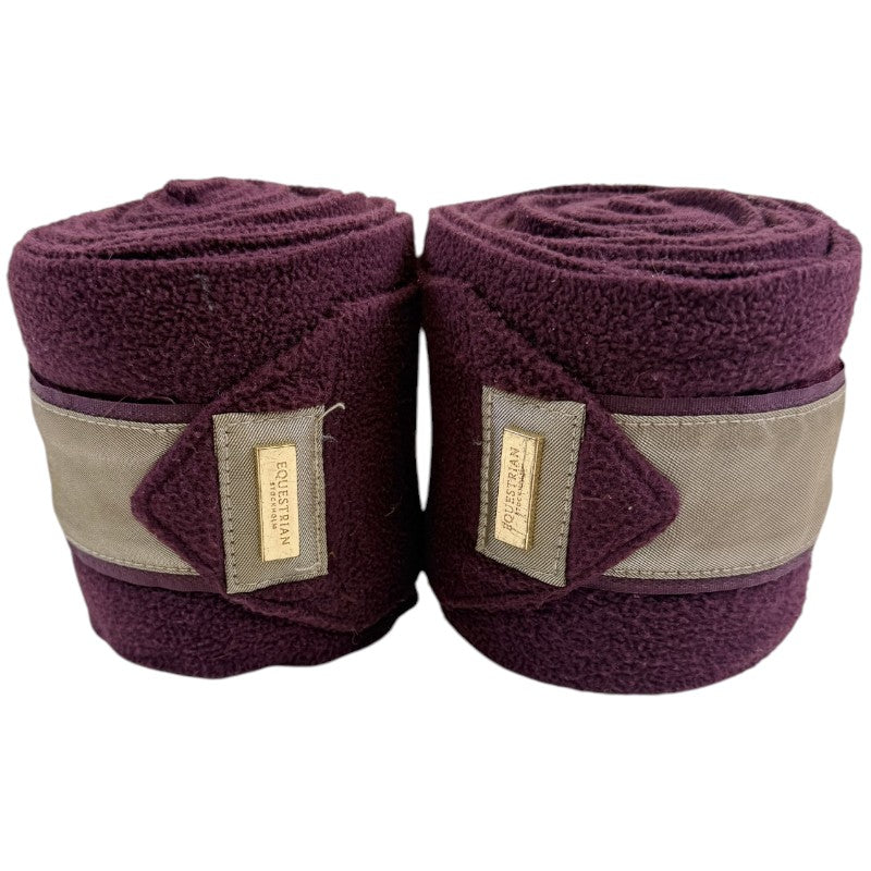 Equestrian Stockholm Dressage Pad &amp; Polo Wrap Set in Merlot Gold 