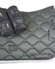 Equestrian Stockholm Dressage Pad & Polo Wrap Set in Silver Cloud