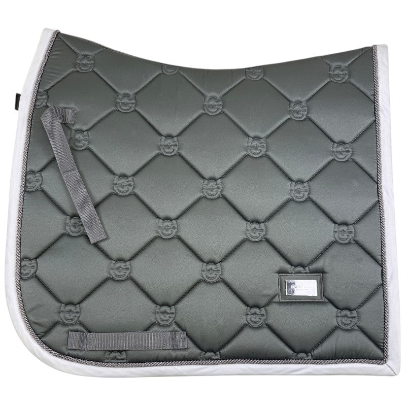 Equestrian Stockholm Dressage Pad &amp; Polo Wrap Set in Silver Cloud